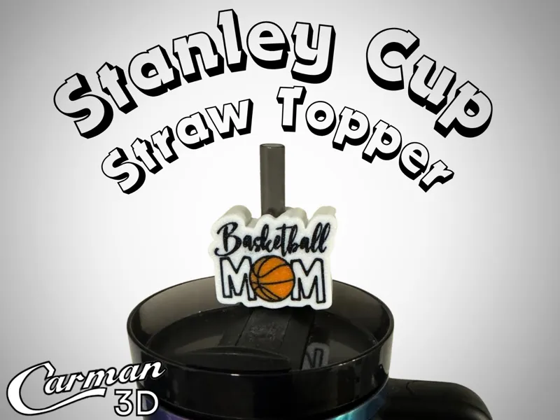 Basketball Mom Stanley Cup Straw Topper