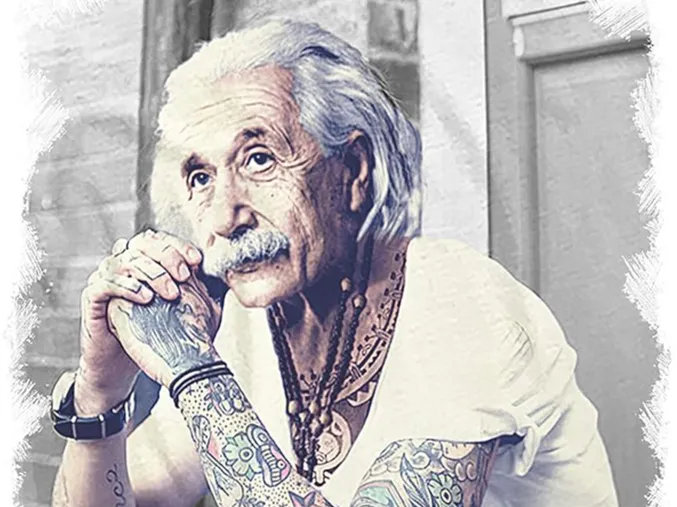 Einstein mit Tattoo Lithophane