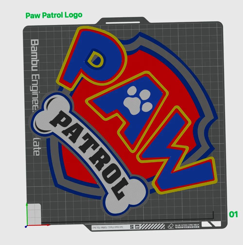 Paw Patrol Logo (Remix colors) Remixed by The REAL Hephaestus - MakerWorld
