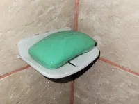 Adhesive Wall-Mounted Soap Dish with Drain Slot (Small)