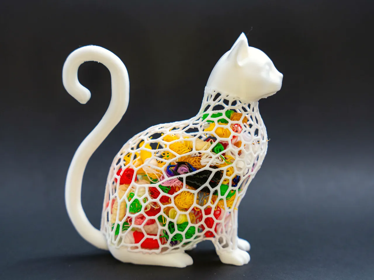 cat poop recycling art decor view 4