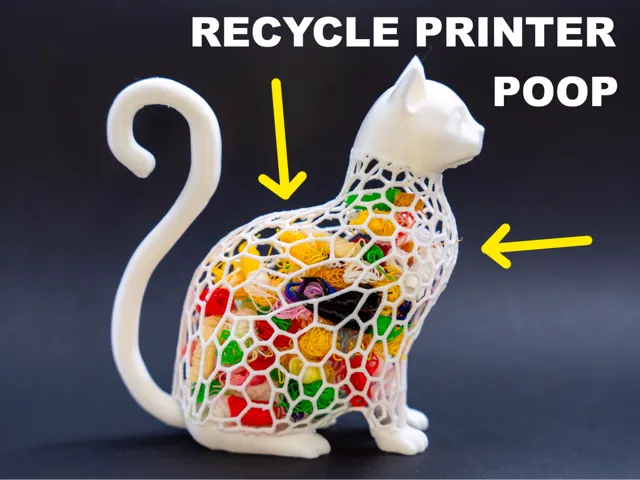 cat poop recycling art decor