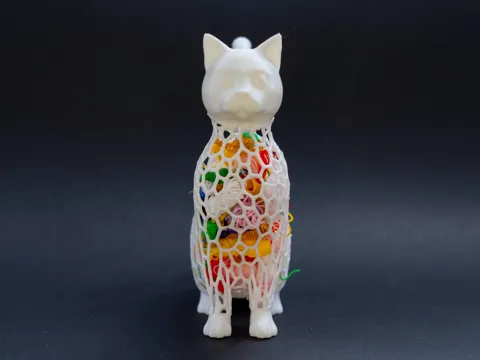 cat poop recycling art decor view 3