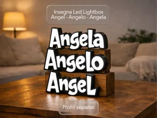 Insegna Led Custom Lightbox - Angel-Angelo-Angela