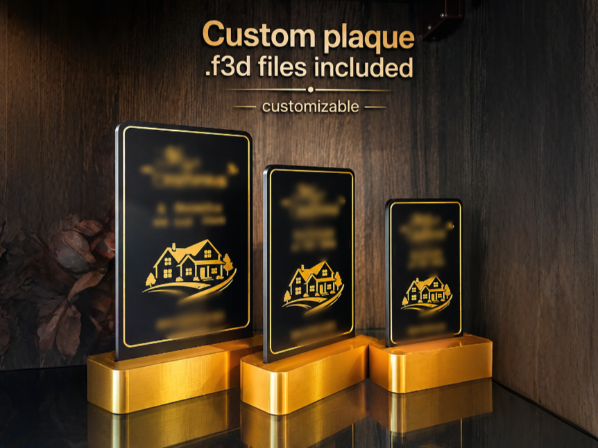 Customizable Plaque or Trophie (.F3D Included)
