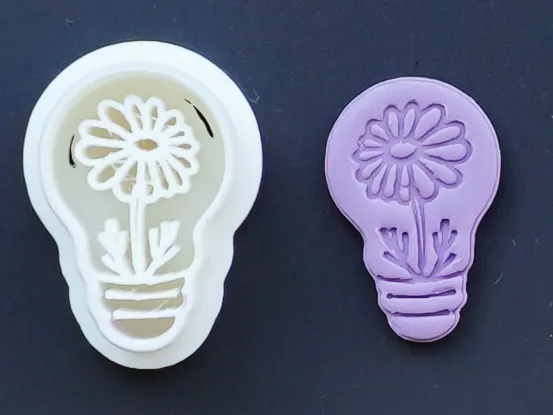 Floral Lightbulb Polymer Clay Cutter Earrings