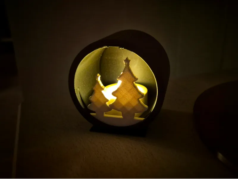 Tealight Display with Interchangeable Front Themes