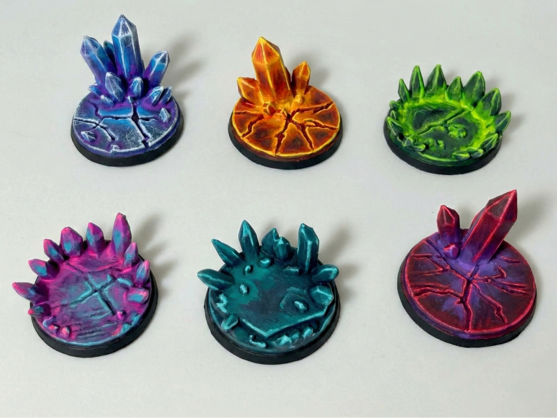 6x Crystal Miniature Bases | 28mm and 32mm
