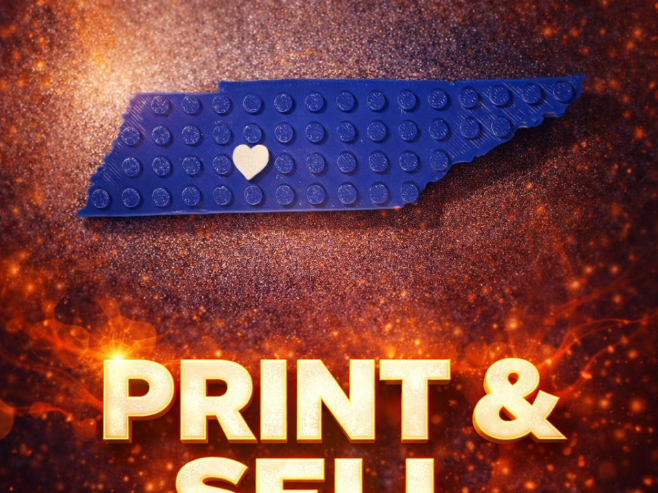 Tennessee State Brick magnet with movable heart 