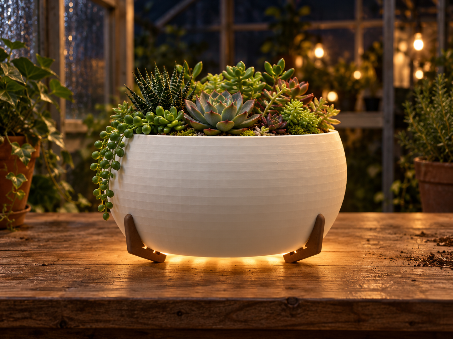 Macetero moderno con led. Jardinera Iluminada 3D model