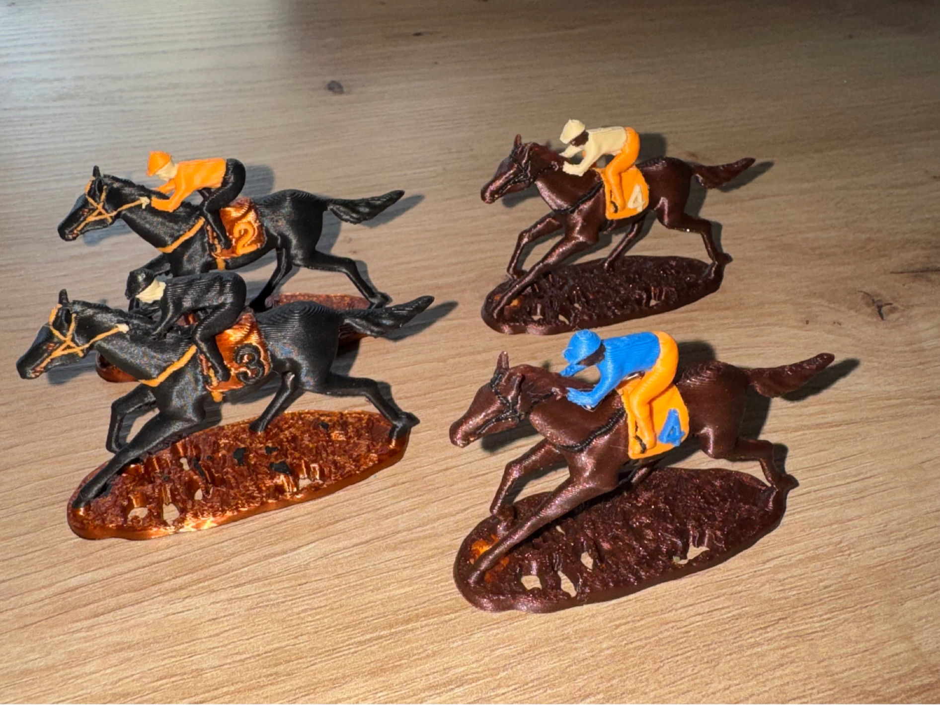 Multi Color Race Horse and Jockey