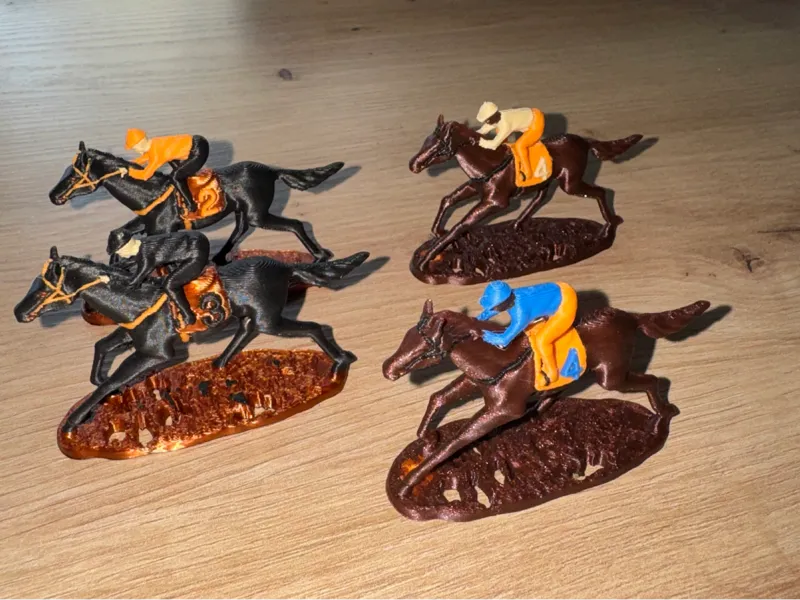 Multi Color Race Horse and Jockey