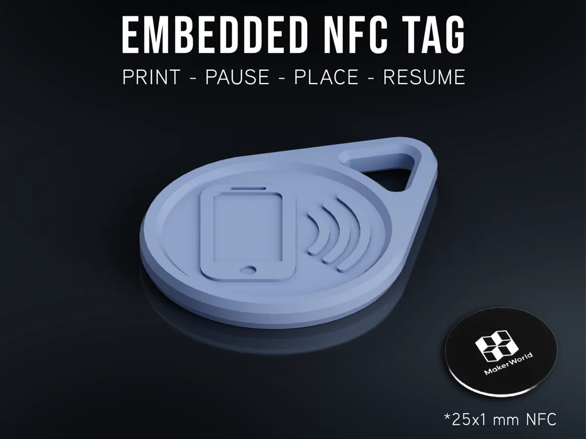 Keychain with Embedded NFC tag by tweakad MakerWorld: Download Free 3D Models - 3D model önizlemesi
