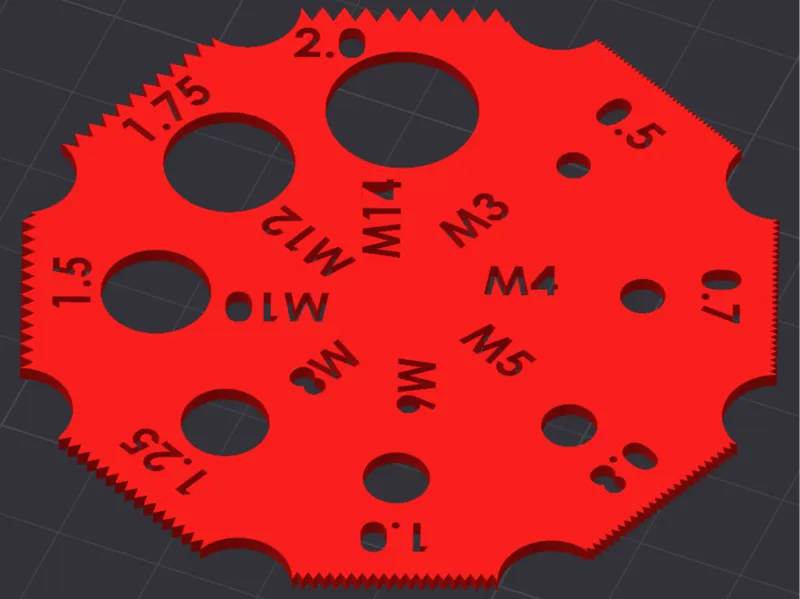 Metric thread gauge disc