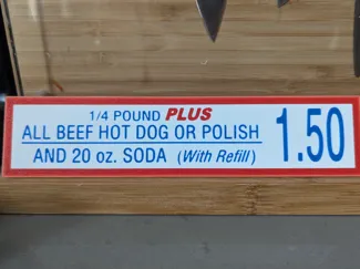 Costco Hotdog Sign V2 - With Magnets!
