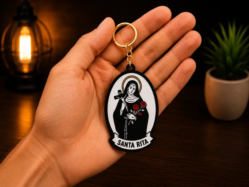 Saint Rita Keychain | Religious Pendant