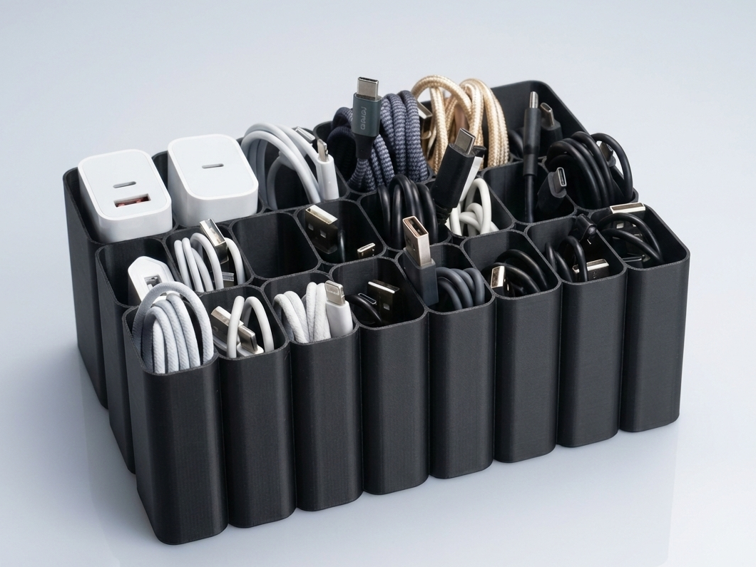 USB cable organizer Box tray IPhone Samsung