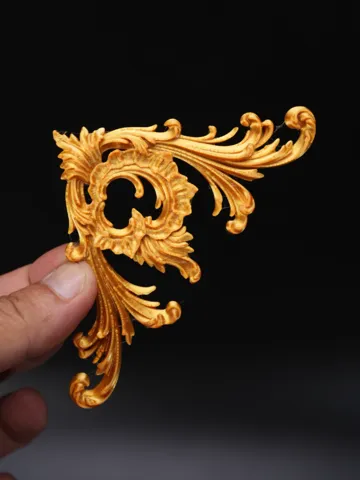 Letrero o emblema decorativo: Ornate Rococo Leaf Corner Applique Relief Panel — vista de referencia 2
