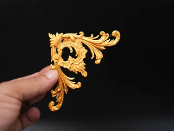 Letrero o emblema decorativo: Ornate Rococo Leaf Corner Applique Relief Panel — vista de referencia 3