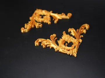 Letrero o emblema decorativo: Ornate Rococo Leaf Corner Applique Relief Panel — vista de referencia 5
