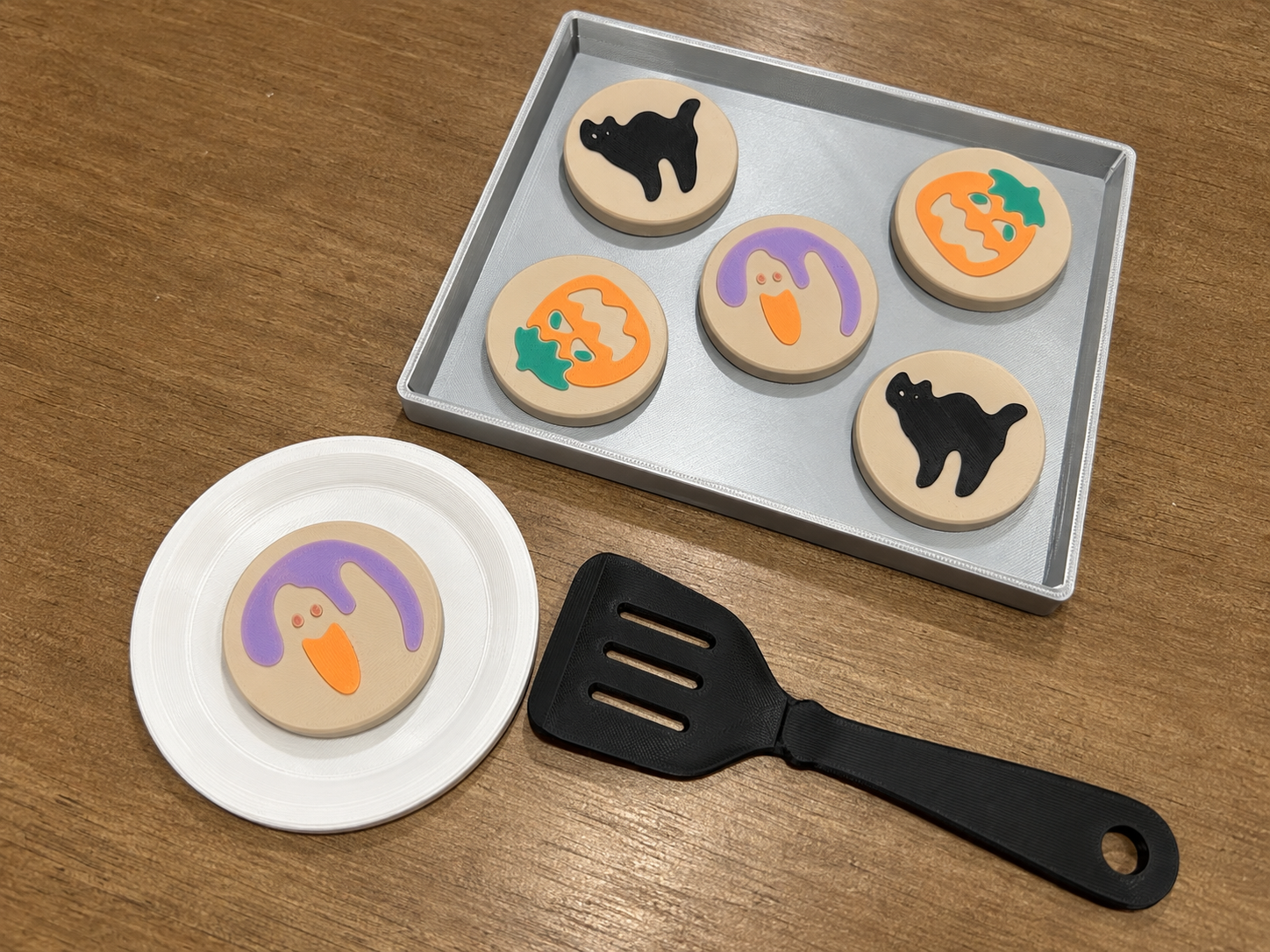 Halloween Cookie Playset | Tray, Plate & Spatula 3D model