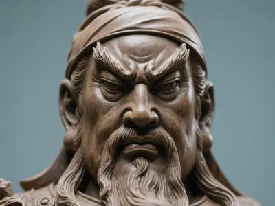 [Newbie] Guan Yu Head Sculpt, Oriental-Style Desktop Ornament, Super Detailed ~ 60mm Small Item, Scale Up as Needed