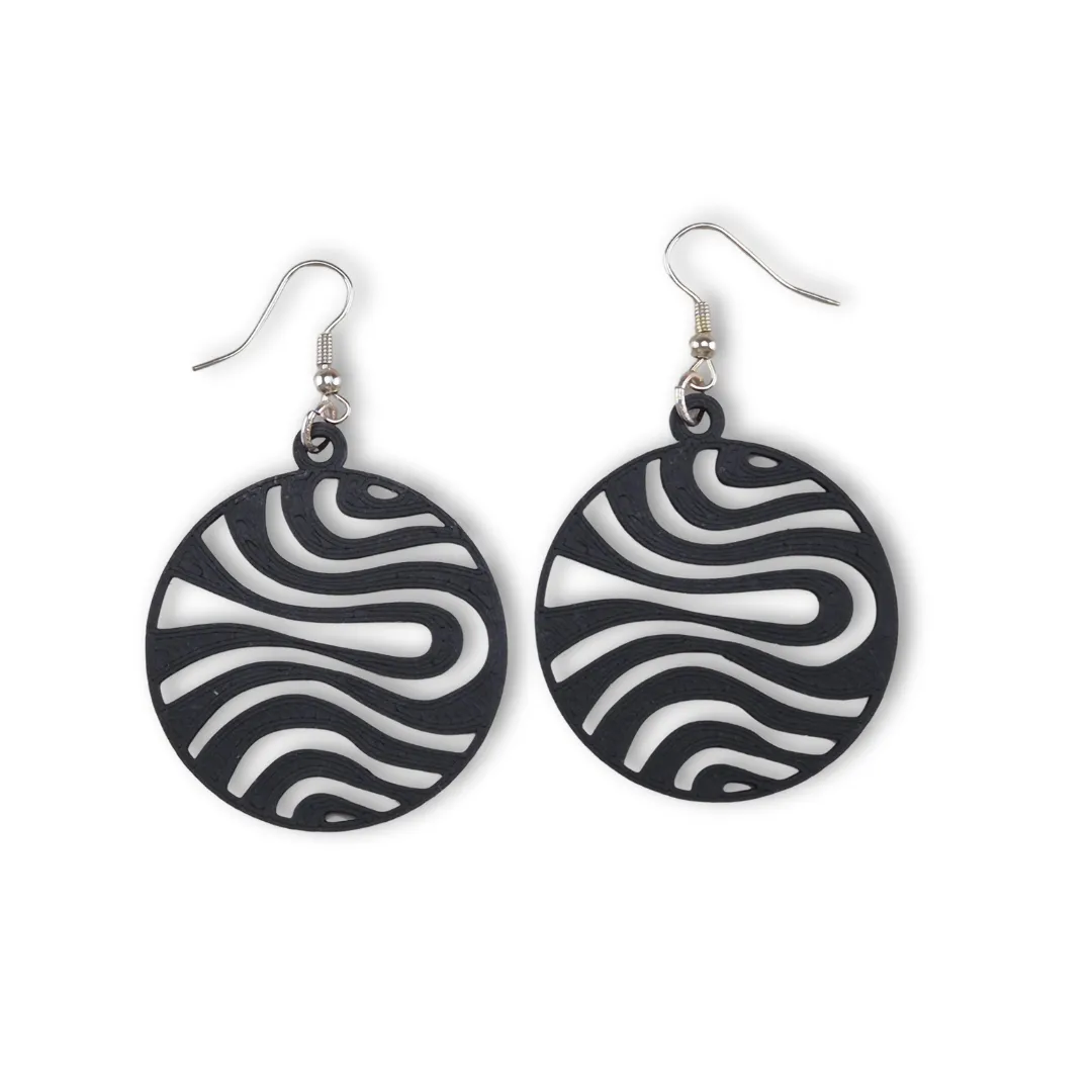 Wave Pattern Earrings view 2