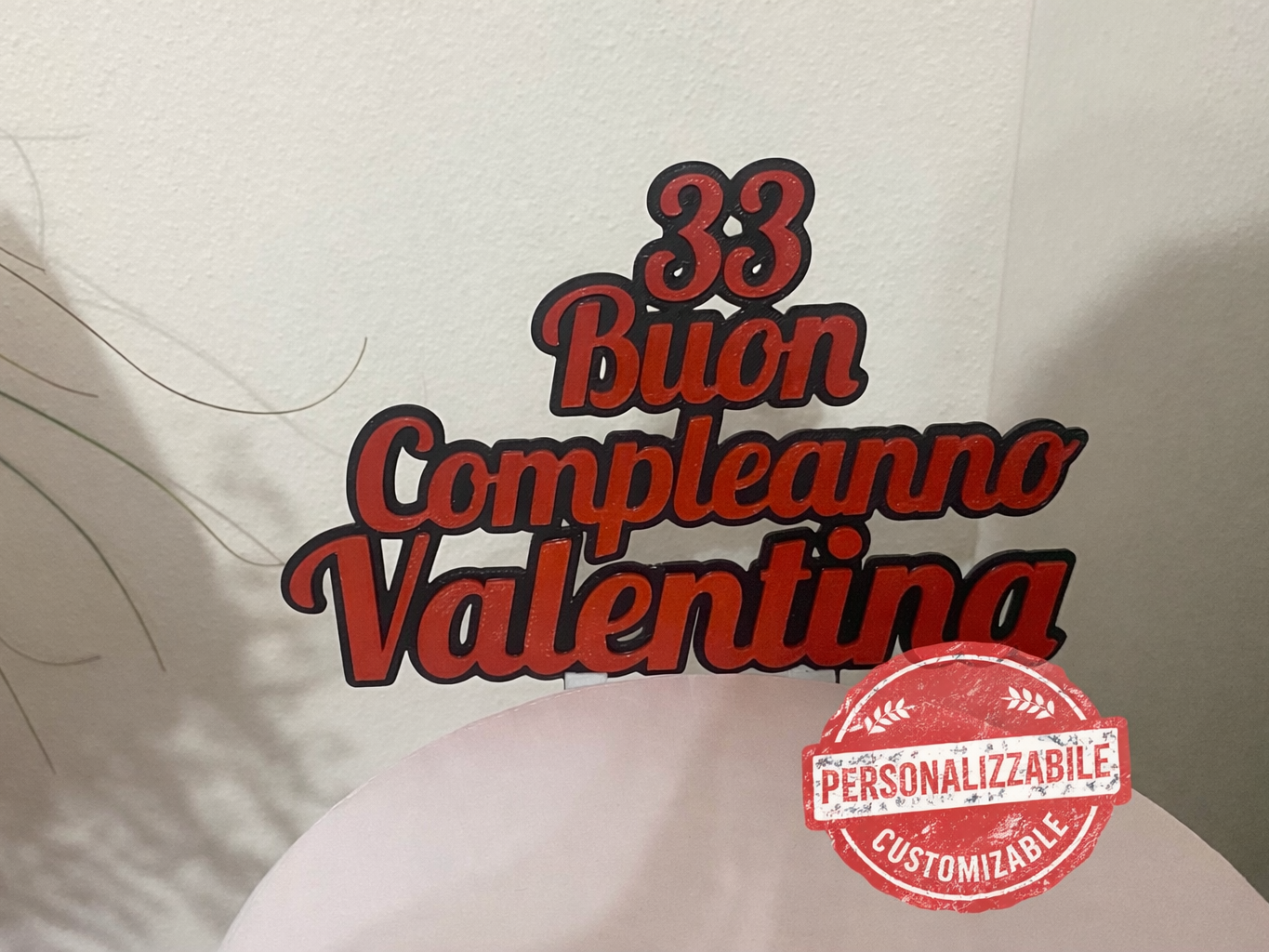 Customize Topper Torta Personalizzato Nome e Età 