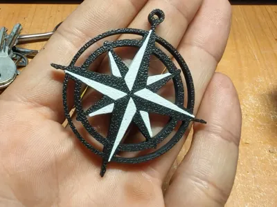 COMPASS ROSE KEYCHAIN