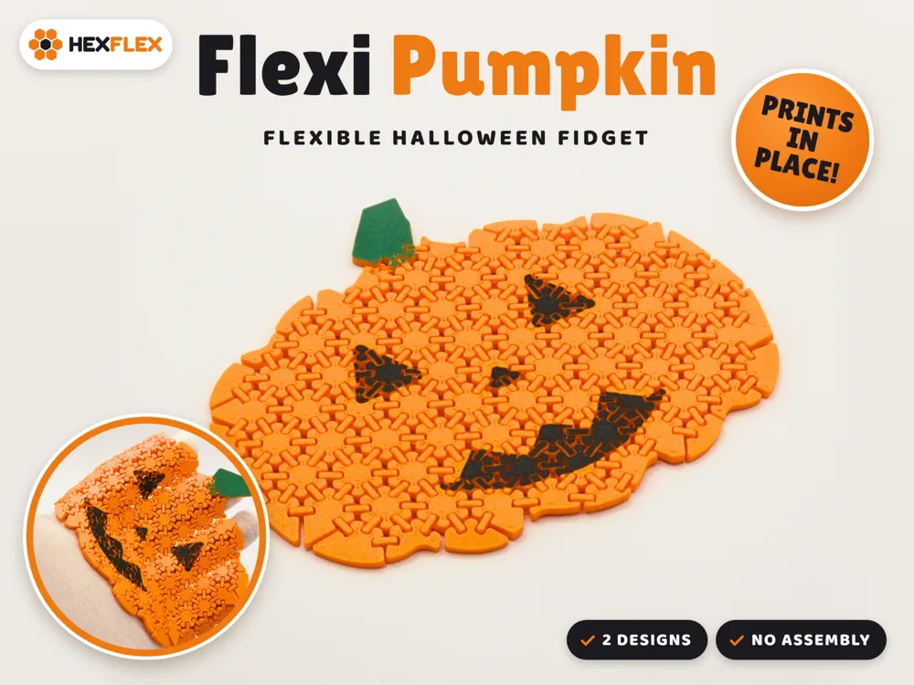 Flexi Pumpkin – Print-in-Place HexFlex Fidget - Free 3D Print Model ...