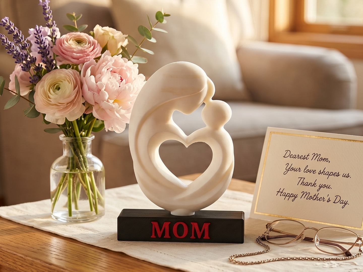 Mother & Child Heart Statue — Mom Gift 2026