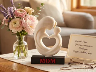 Mother & Child Heart Statue — Mom Gift 2026