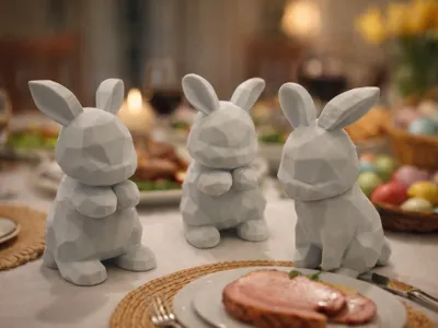 Low Poly Easter Bunnies