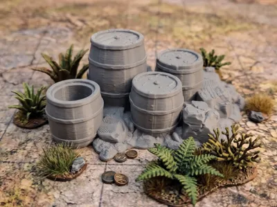 Miniature Barrels – Tabletop Scatter Terrain