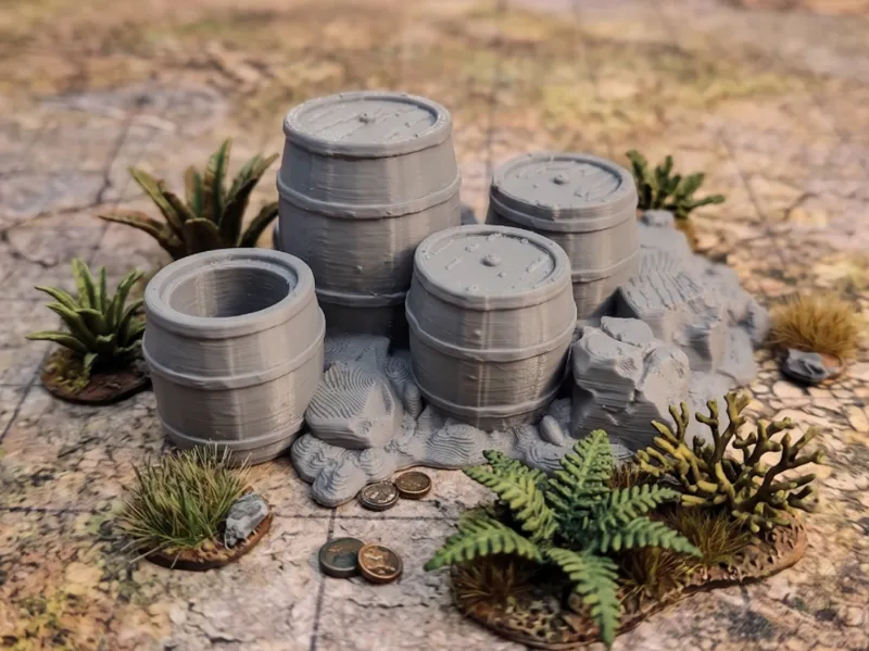 Miniature Barrels – Tabletop Scatter Terrain