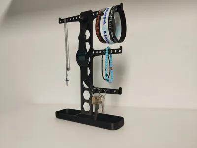 Jewelry stand with watch holder