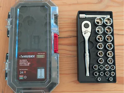 Husky 1/4in Socket & Ratchet Set - Gridfinity