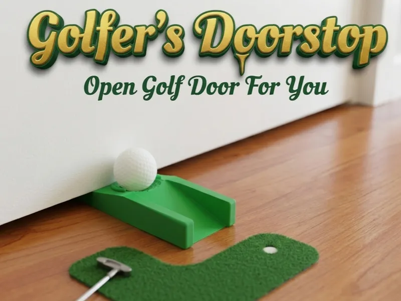 Golfer's Doorstop / Door Stopper with Golf Ball
