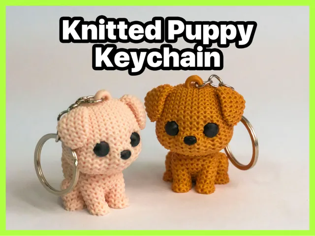 Knitted Puppy Keychain - No AMS