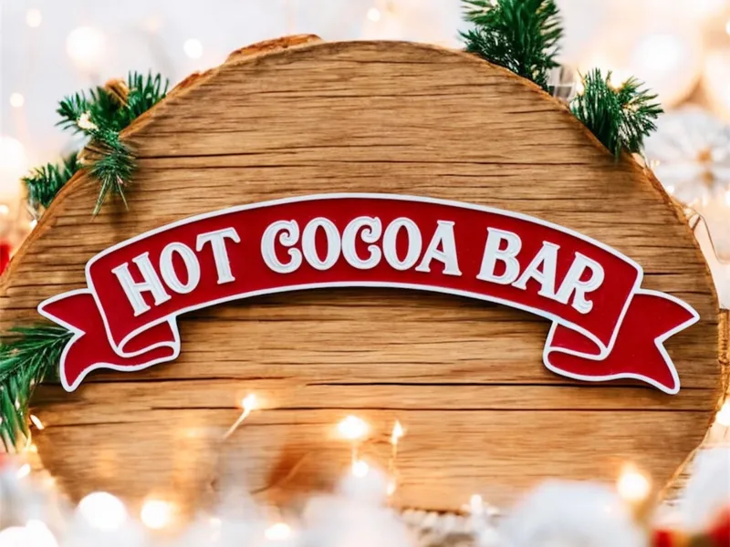 Hot Cocoa bar sign Hot chocolate holiday sign 
