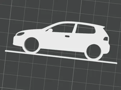 Golf 6R car on stand
