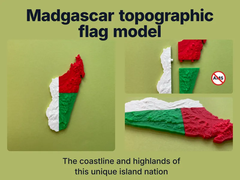 Madagascar topography flag model