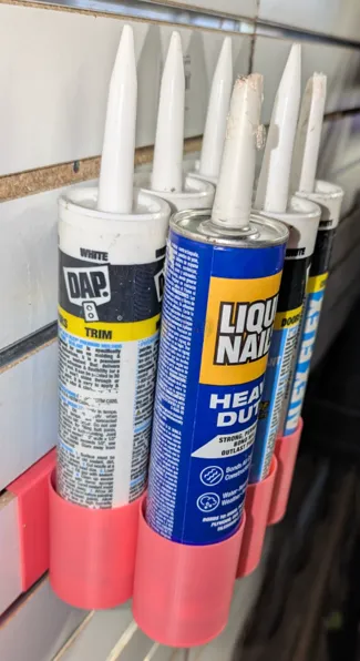 Slatwall caulk tube holder (10.1 oz)