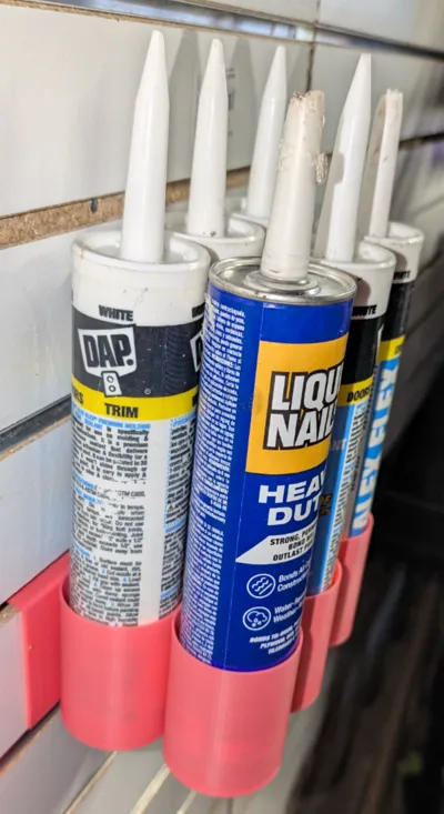 Slatwall caulk tube holder (10.1 oz)