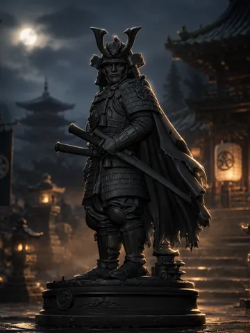Modelo para impresión 3D: samurai — vista de referencia 2