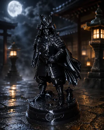 Modelo para impresión 3D: samurai — vista de referencia 3