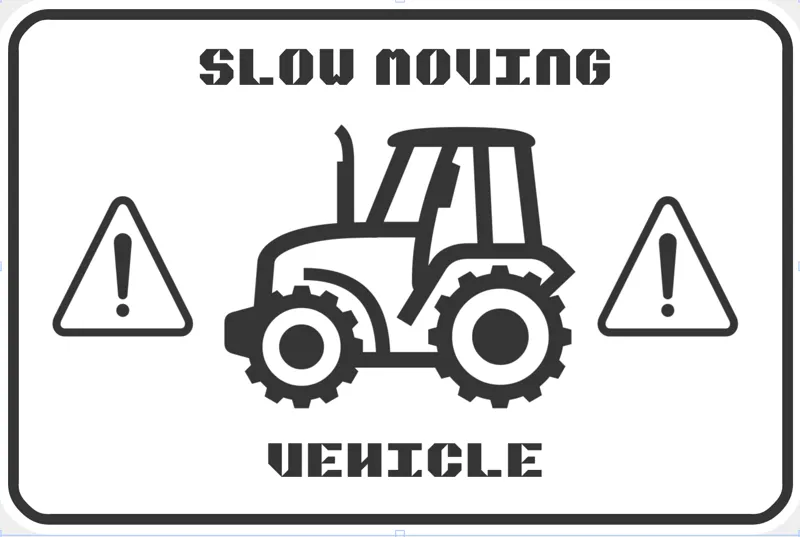 Slow moving vehicle sign