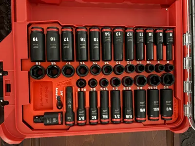 RIGHT1U 3/8in 43PC Socket Milwaukee Packout Insert