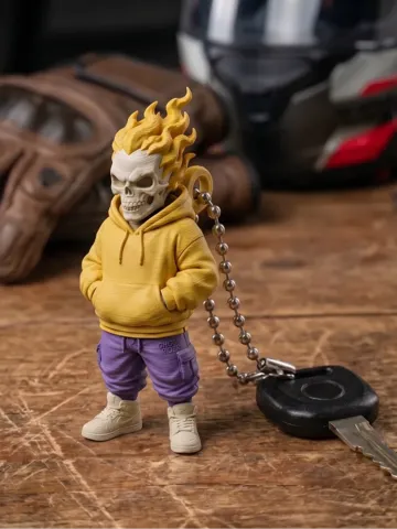 Llavero: Chibi Skull Keychain – Streetwear Ghost Rider — vista de referencia 2