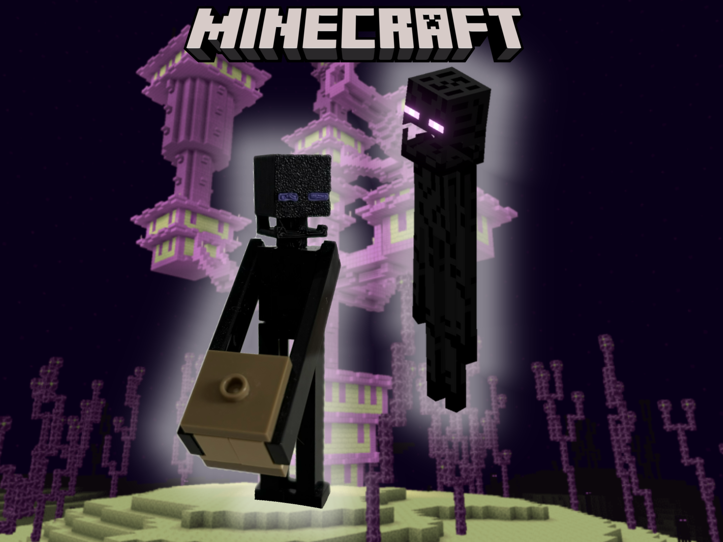 MINECRAFT "Enderman" head (scream) - Klemmbaustein